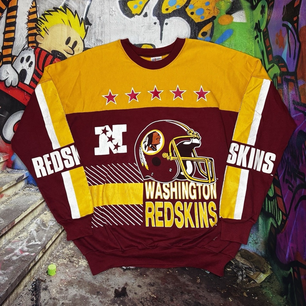 Vintage Washington Redskins Crewneck Sweatshirt XL 80s 90s NFL  AOP Garan USA